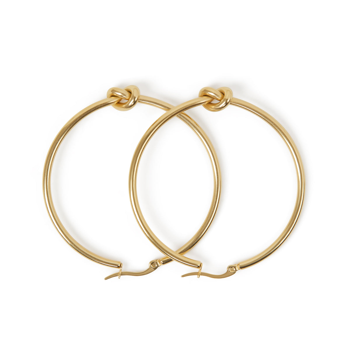 Brincos Argola com Nó Banhado a Ouro 18k- ByFirenzzi