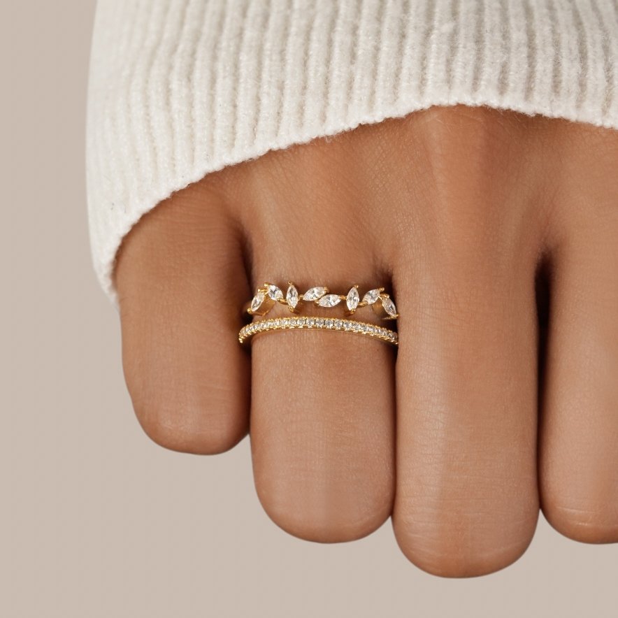 18k Gold-Plated Mia Stacking Ring Set – ByFirenzzi