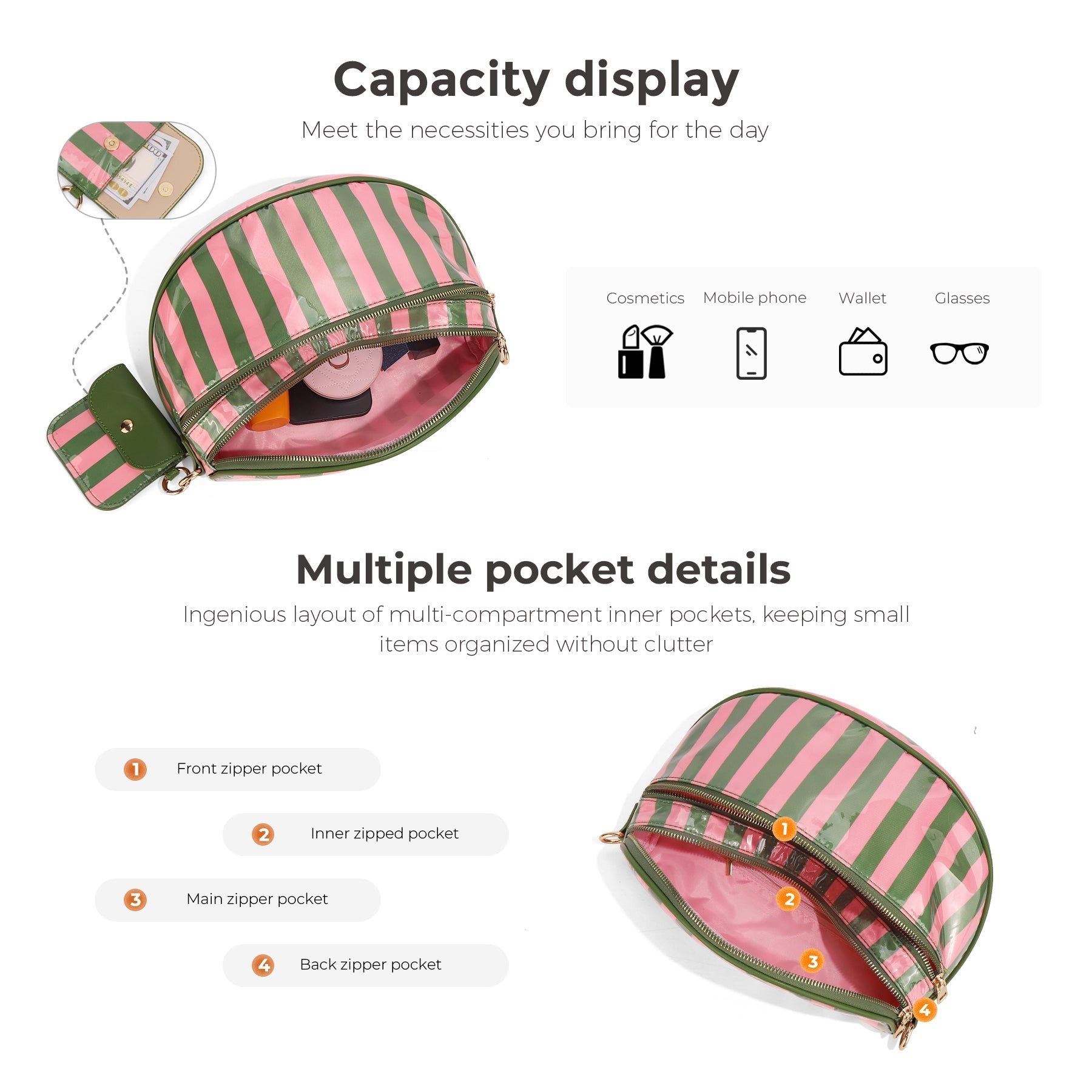Geruite Crossbody Riemtas voor Dames - Ruime Heuptas voor Moeders & Dagelijks Reizen