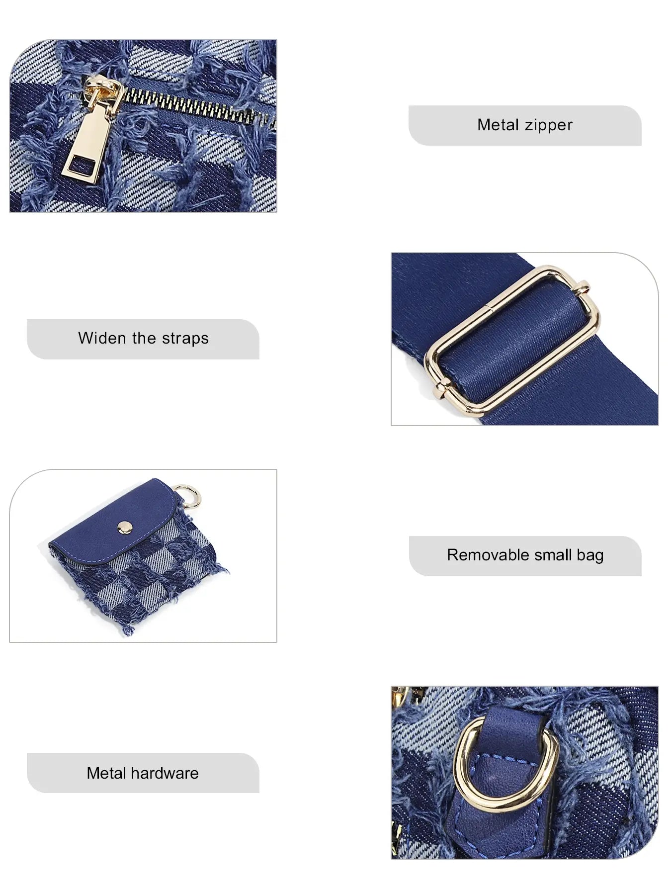 Geruite Crossbody Riemtas voor Dames - Ruime Heuptas voor Moeders & Dagelijks Reizen