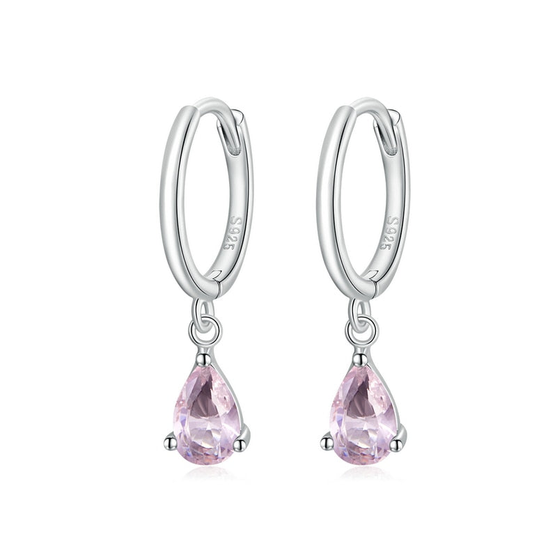 Brinco Argola com Pingente Zircônia Prata 925 - ByFirenzzi
