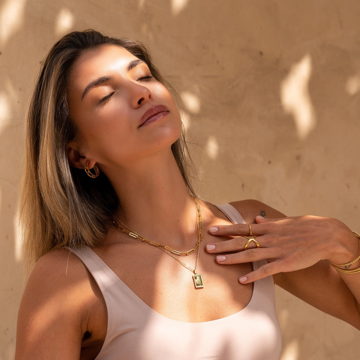 Sunrise Necklace 18k Gold-Plated – ByFirenzzi