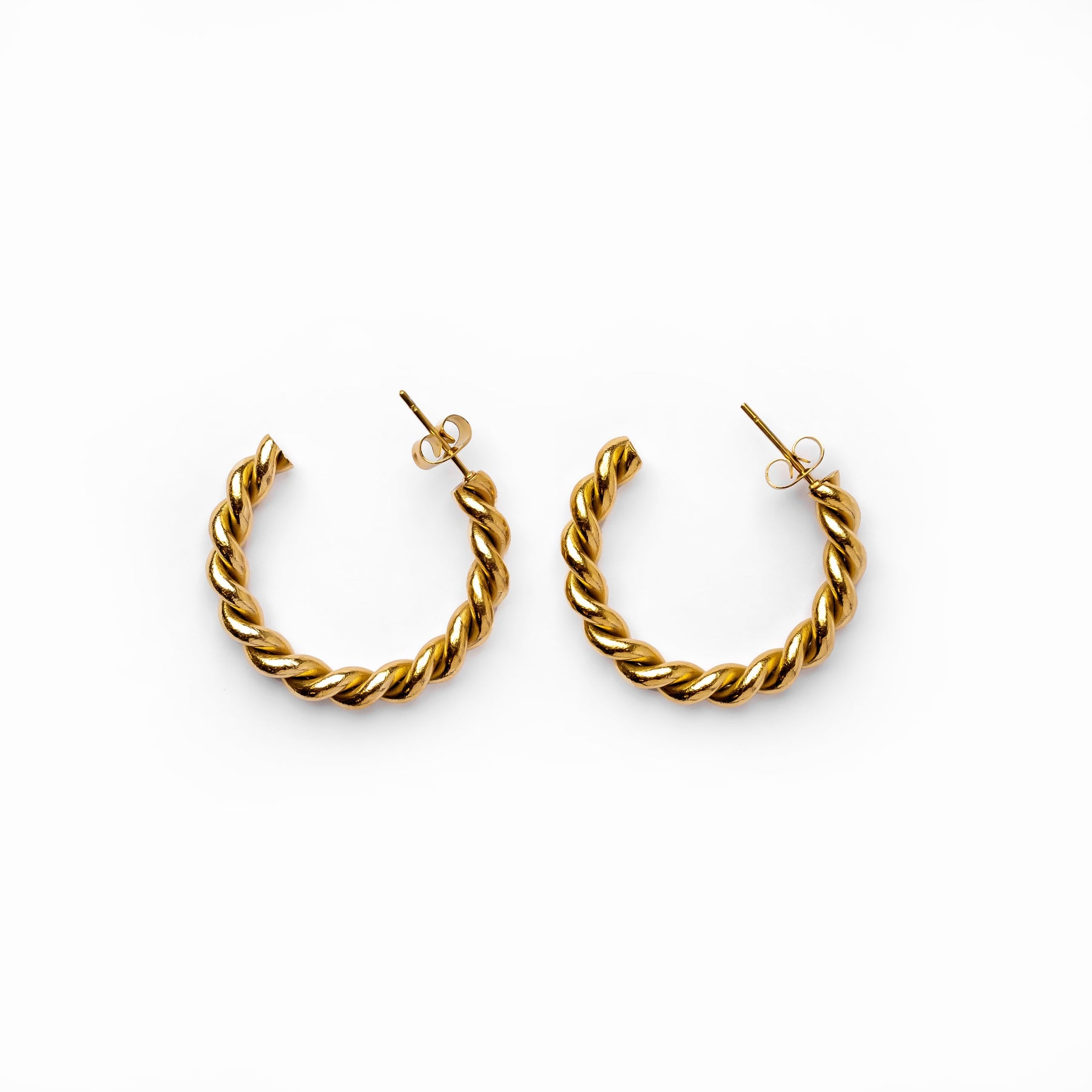 Argola Sofia Twist Rose Banhado a Ouro 18k - ByFirenzzi