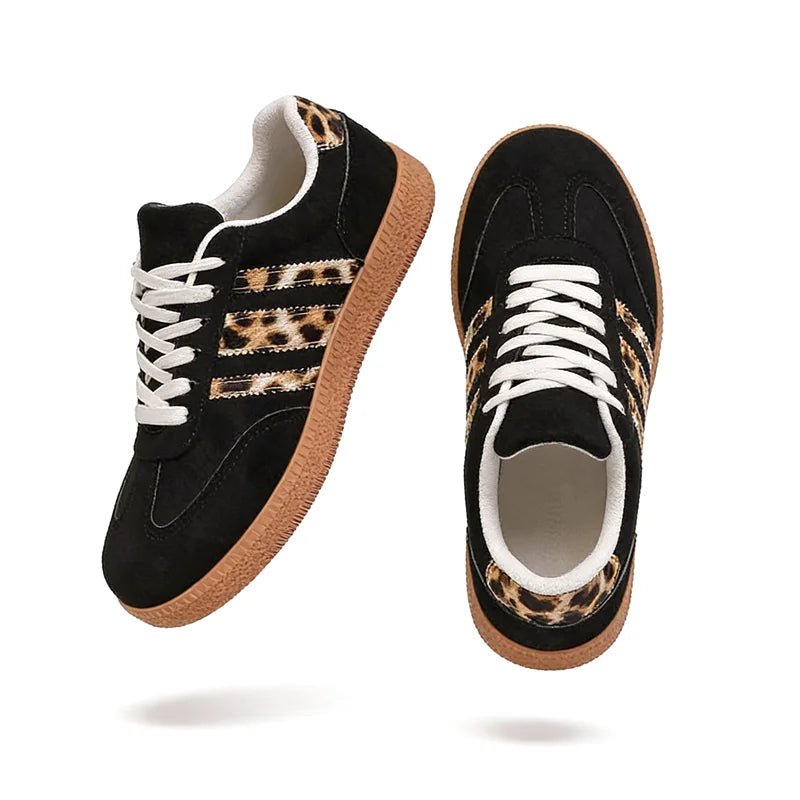 Retro Black Leopard Sneakers