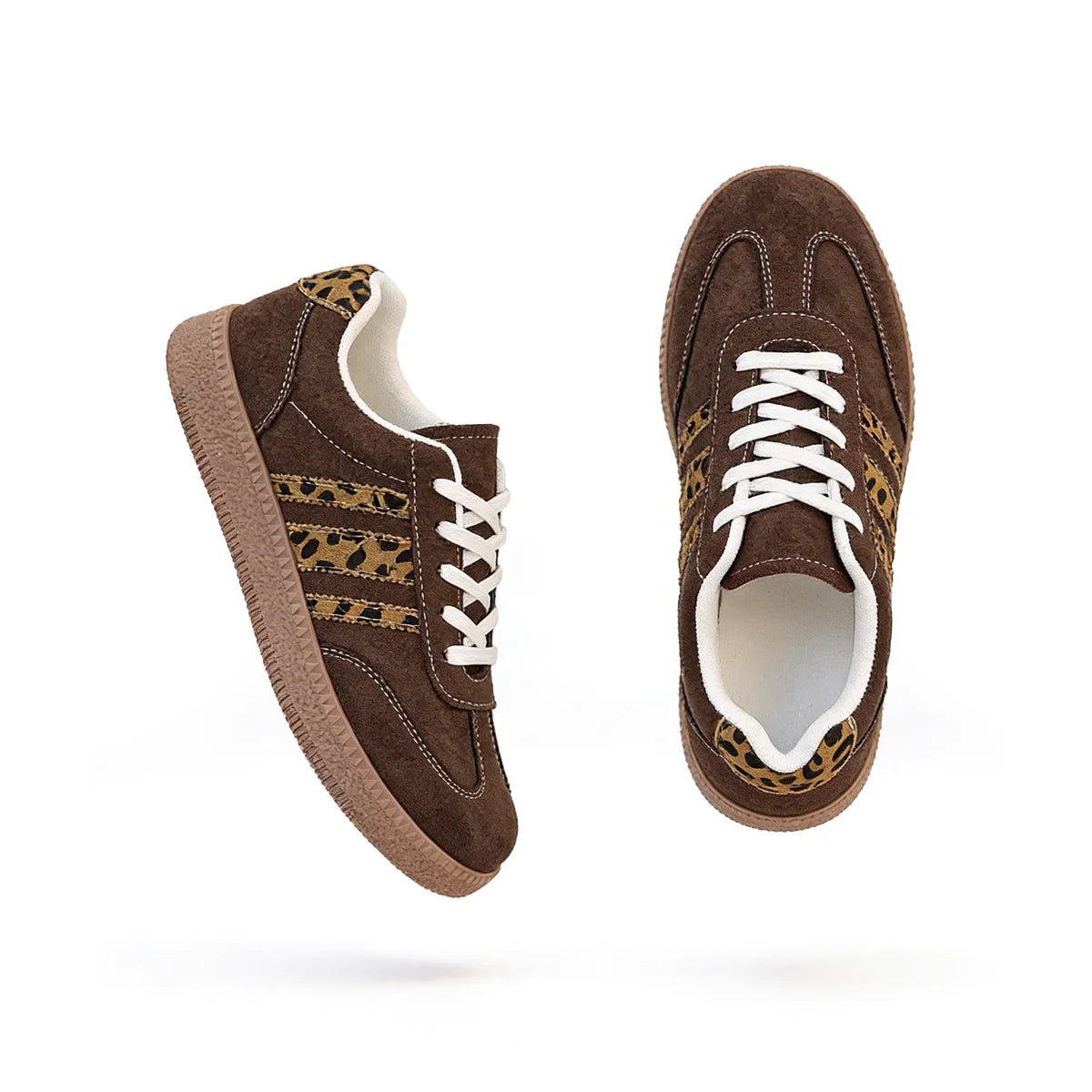 Retro Brown Leopard Sneakers