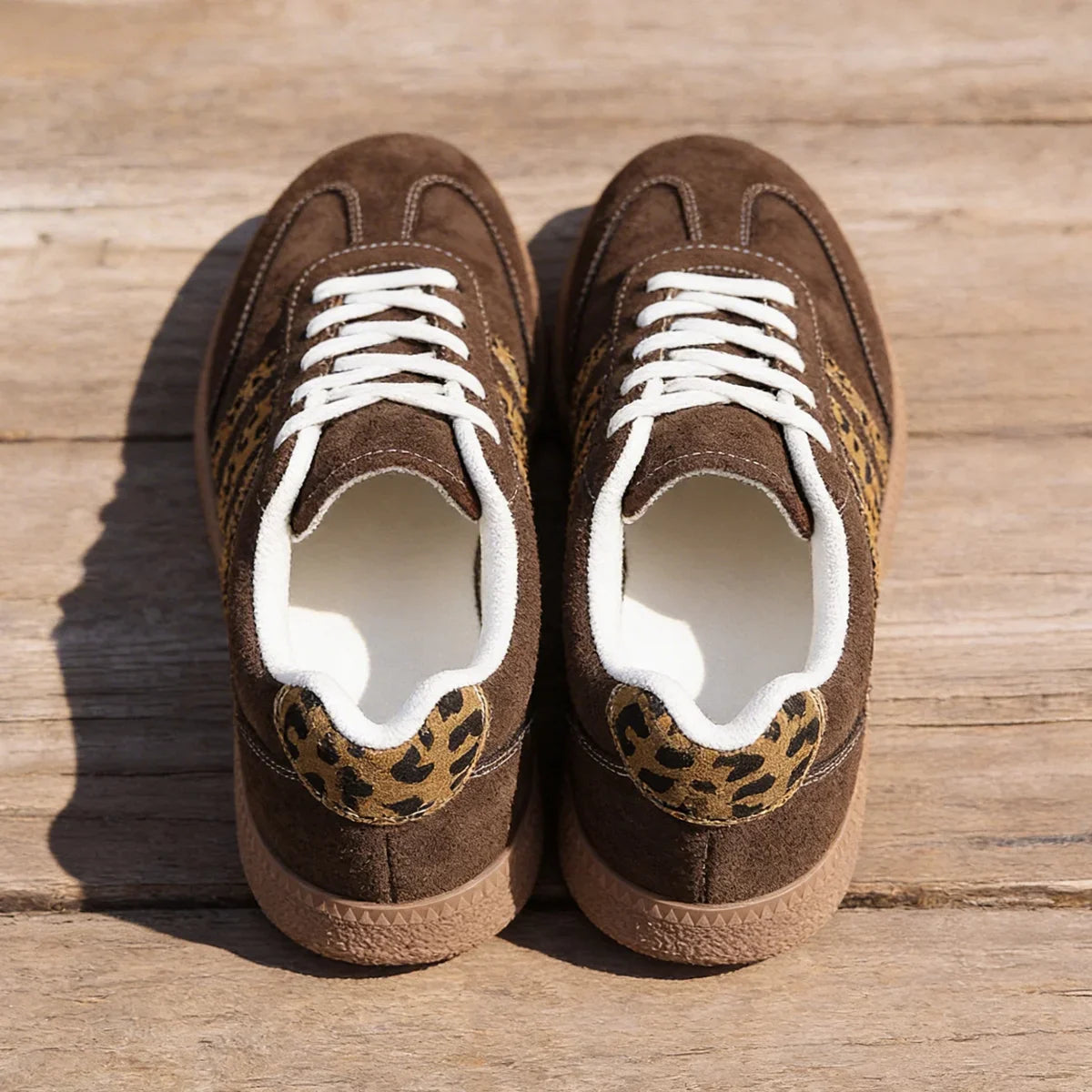 Retro Brown Leopard Sneakers
