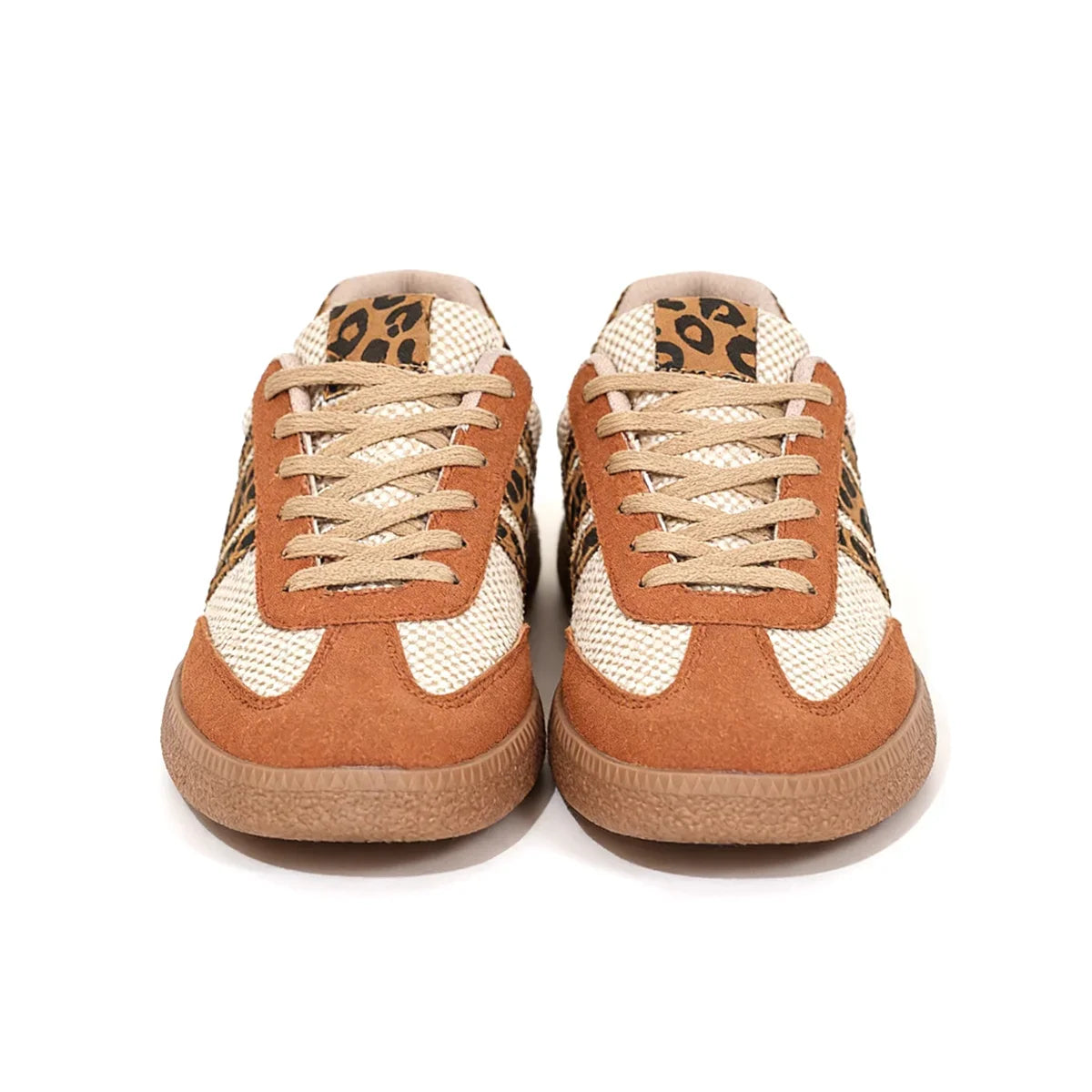 Retro Brown/Beige Leopard Sneakers