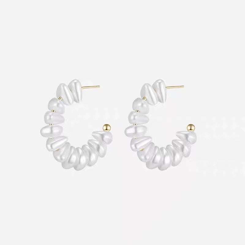 Brinco de Argola Pérola Solitude Banhado a Ouro 18k - ByFirenzzi
