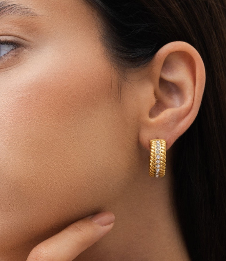 Brincos Argola Aurora Banhado a Ouro 18k - ByFirenzzi