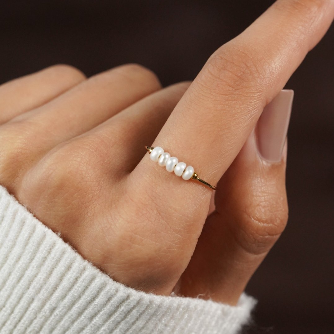 18k Gold-Plated Sweetwater Pearl Ring – ByFirenzzi
