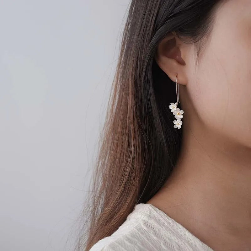 Lotus Flower Earrings in 925 Sterling Silver – ByFirenzzi