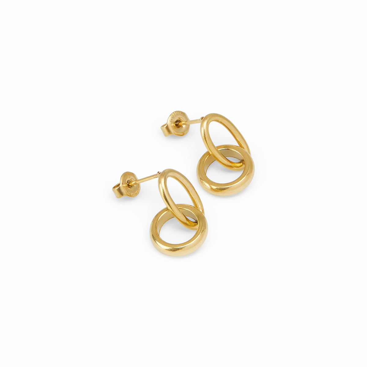 Brincos Elo Duplo Banhado a Ouro 18k - ByFirenzzi