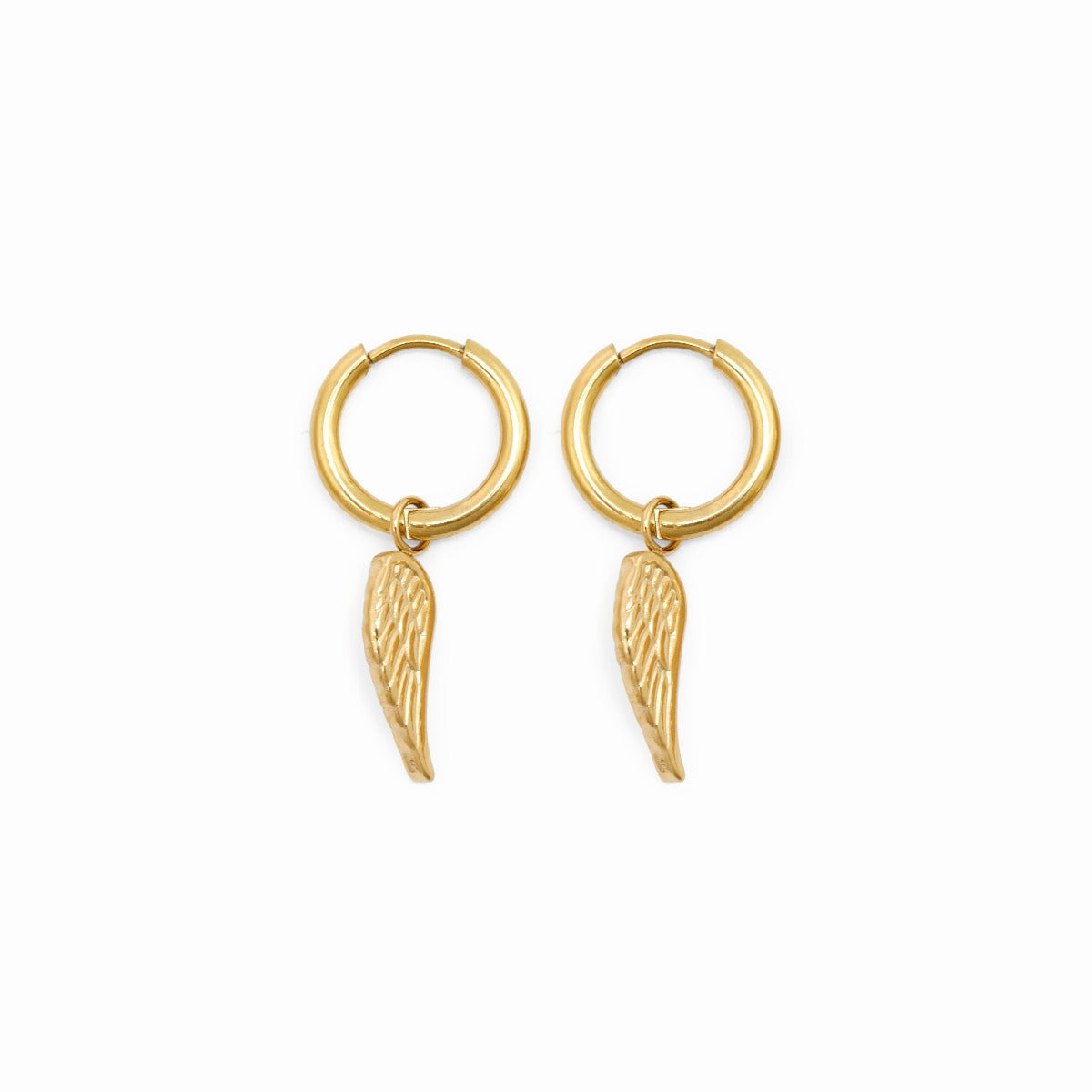 Brincos Argolas Asas de Anjo Banhado a Ouro 18k - ByFirenzzi