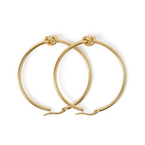 Brincos Argola com Nó Banhado a Ouro 18k-  ByFirenzzi