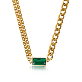 Colar Esmeralda Banhado a Ouro 18k - ByFirenzzi