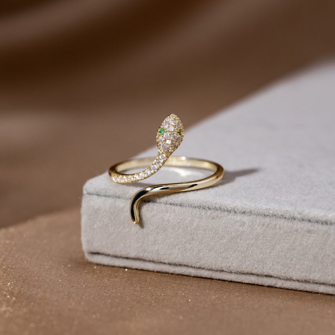 18k Gold-Plated Renewal Snake Ring – ByFirenzzi