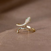 Anel Elsa de Pérola e Cristal Banhado a ouro 18k