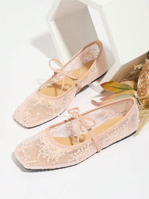 Elowen Lace Mary Jane Ballet Flats