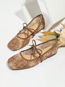 Elowen Lace Mary Jane Ballet Flats