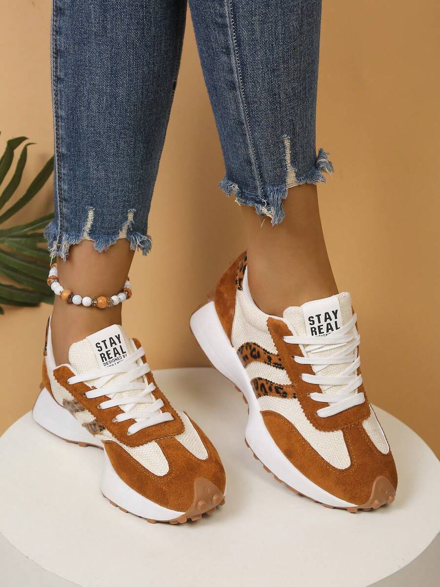 CloudLane Stripe Casual | Luipaardprint Bruin/Gebroken Wit