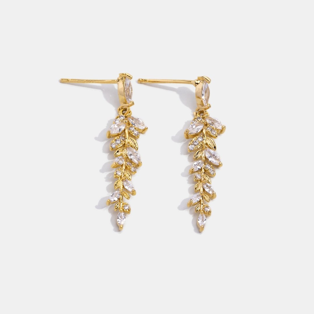 Leaf Earrings 18k Gold-Plated by ByFirenzzi