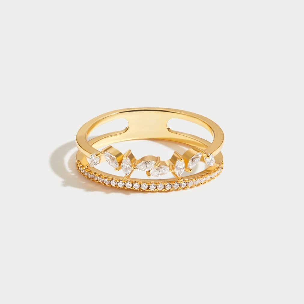 18k Gold-Plated Mia Stacking Ring Set – ByFirenzzi