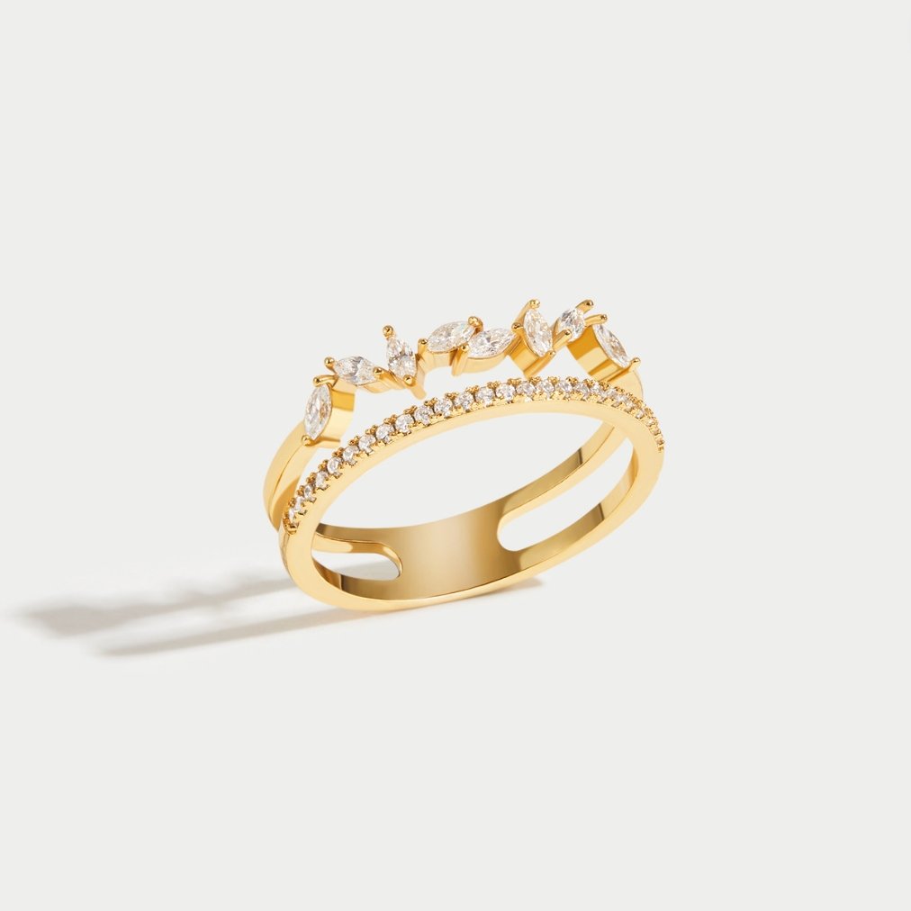 18k Gold-Plated Mia Stacking Ring Set – ByFirenzzi
