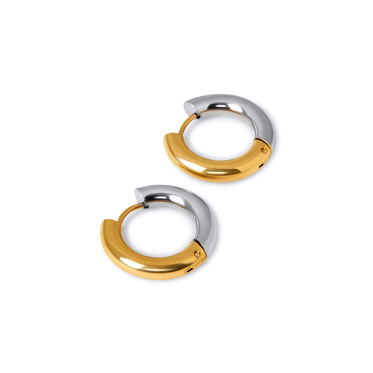 Brincos Argola Contraste Banhado a Ouro 18k - ByFirenzzi
