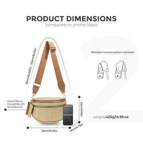Checkered Crossbody Belt Bag for Women - Spacious Bum Bag for Moms & Daily Travel