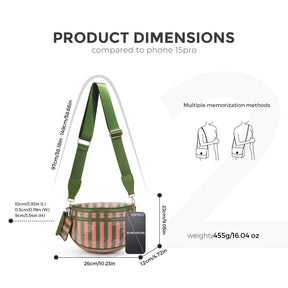 Checkered Crossbody Belt Bag for Women - Spacious Bum Bag for Moms & Daily Travel