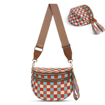 Checkered Crossbody Belt Bag for Women - Spacious Bum Bag for Moms & Daily Travel