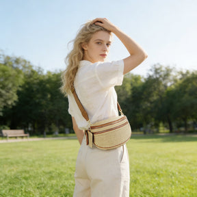 Checkered Crossbody Belt Bag for Women - Spacious Bum Bag for Moms & Daily Travel