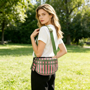 Checkered Crossbody Belt Bag for Women - Spacious Bum Bag for Moms & Daily Travel