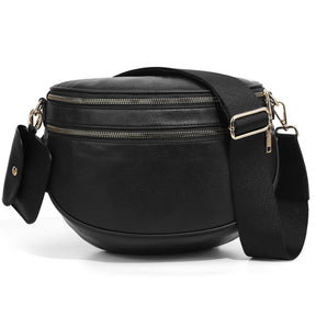 Checkered Crossbody Belt Bag for Women - Spacious Bum Bag for Moms & Daily Travel