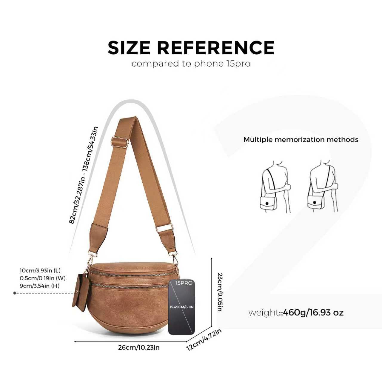 Checkered Crossbody Belt Bag for Women - Spacious Bum Bag for Moms & Daily Travel