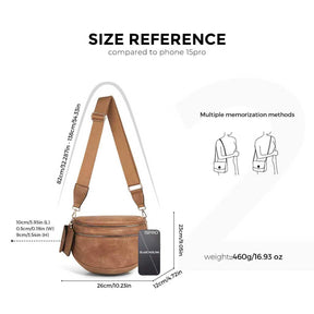 Checkered Crossbody Belt Bag for Women - Spacious Bum Bag for Moms & Daily Travel