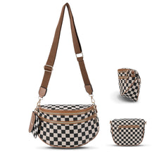 Checkered Crossbody Belt Bag for Women - Spacious Bum Bag for Moms & Daily Travel
