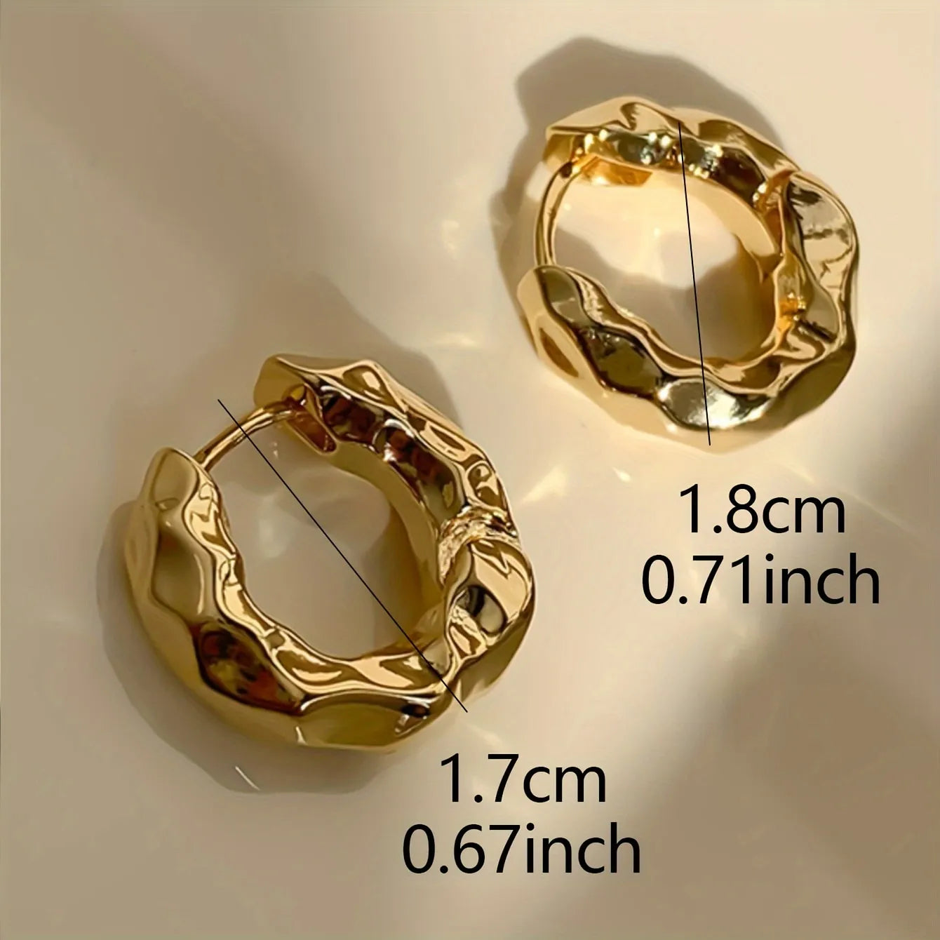 Fiorella Pleated Hoops - By Firenzzi