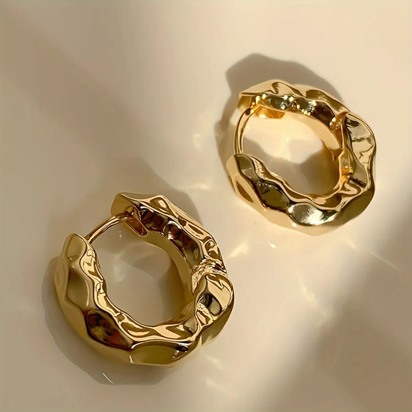 Fiorella Pleated Hoops - By Firenzzi