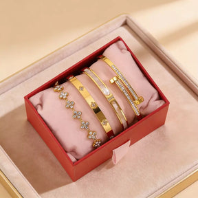 4-Piece Stainless Steel Bracelet Gift Set