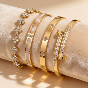 4-Piece Stainless Steel Bracelet Gift Set