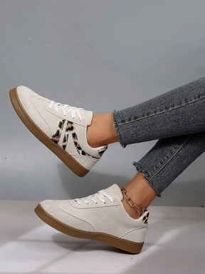 Harbor Court Beige Leopard Gum Sole Sneakers