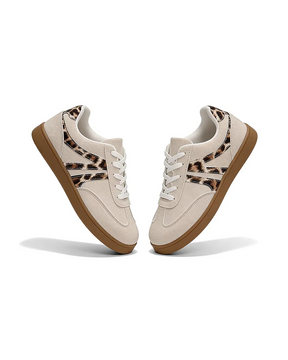 Harbor Court Beige Leopard Gum Sole Sneakers