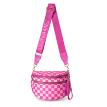 Checkered Crossbody Belt Bag for Women - Spacious Bum Bag for Moms & Daily Travel