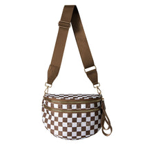Checkered Crossbody Belt Bag for Women - Spacious Bum Bag for Moms & Daily Travel