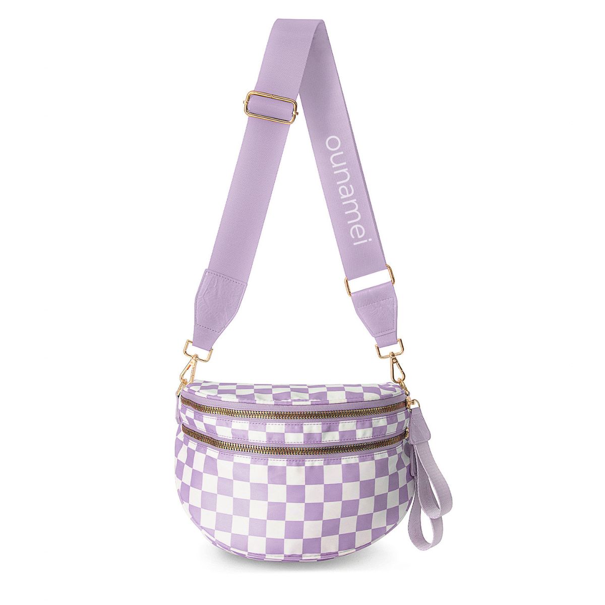 Checkered Crossbody Belt Bag for Women - Spacious Bum Bag for Moms & Daily Travel
