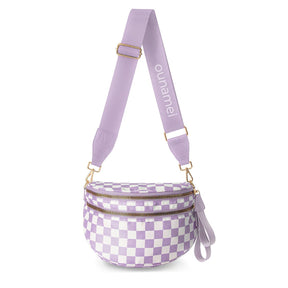 Checkered Crossbody Belt Bag for Women - Spacious Bum Bag for Moms & Daily Travel