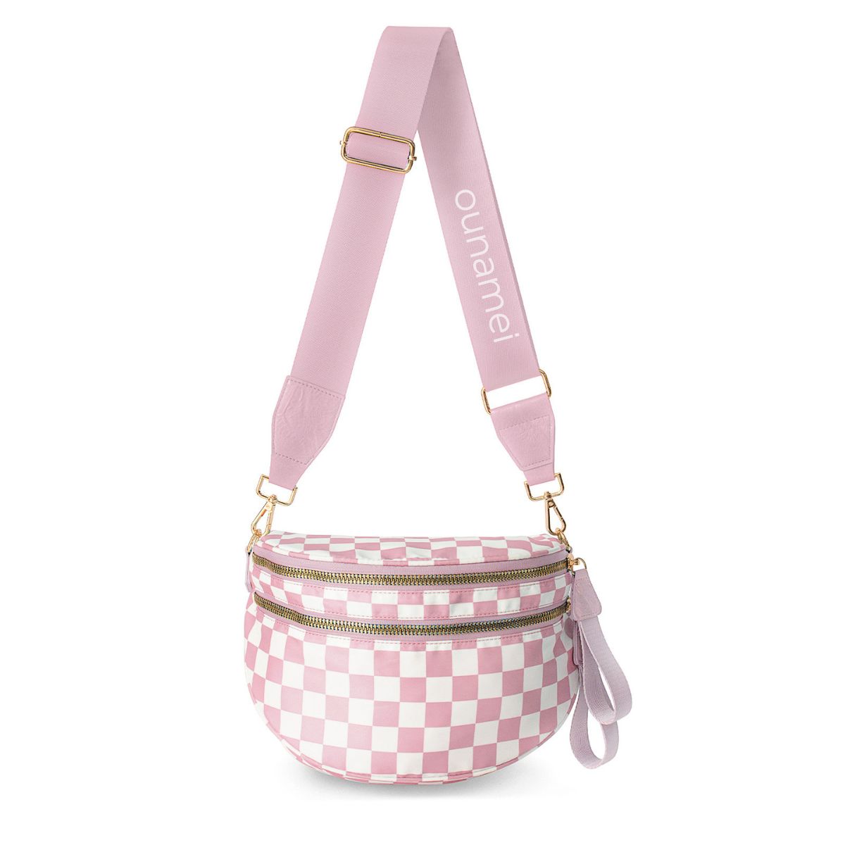 Checkered Crossbody Belt Bag for Women - Spacious Bum Bag for Moms & Daily Travel