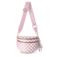 Checkered Crossbody Belt Bag for Women - Spacious Bum Bag for Moms & Daily Travel