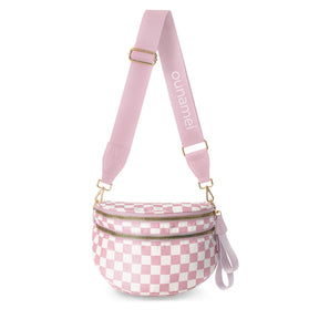 Checkered Crossbody Belt Bag for Women - Spacious Bum Bag for Moms & Daily Travel